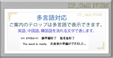 マルチリンガル、多国語対応の国際時代に対応番号表