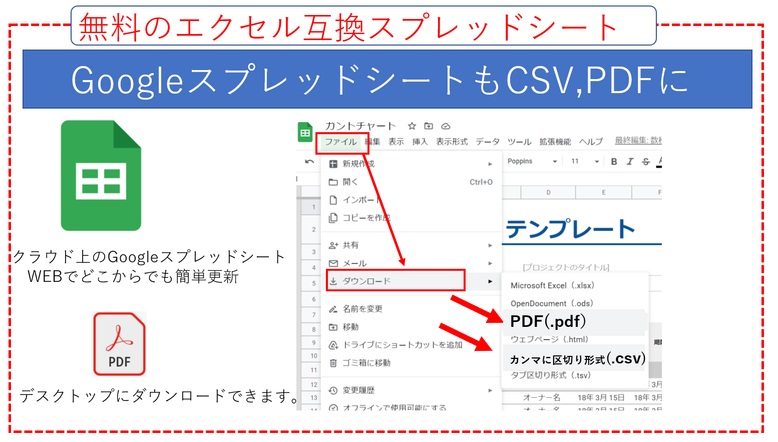 働き方改革で効率化が必要なら、ExcelをGoogleスプレッドシートにましょう。複数人での利用が簡単にできて便利です。インターネットに接続されていればどこからでもいつでも情報を更新できます。また何と言っても無料で最新のソフトウェアを使えるのはありがたい！