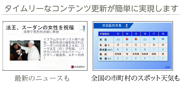 デジタルサイネージのキラーコンテンツでデジタルサイネージの価値を高めます